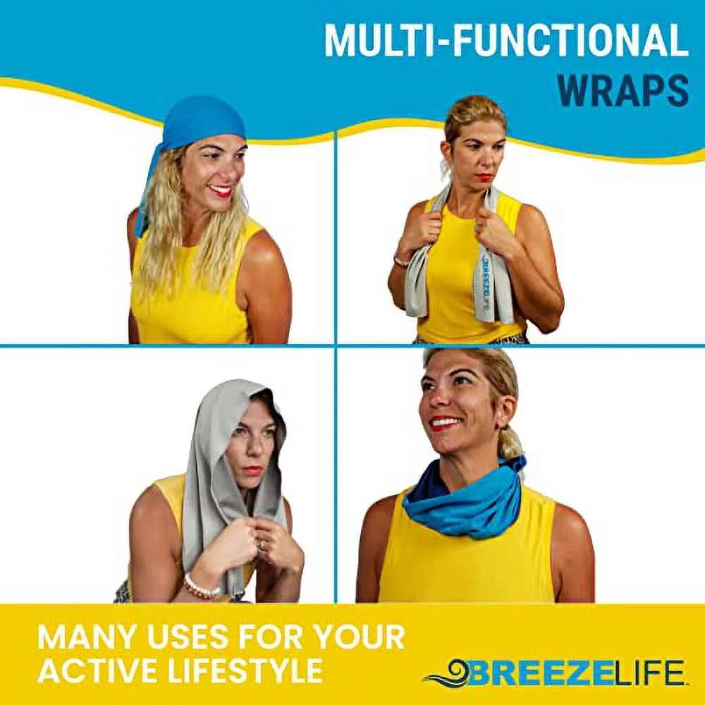 Microfiber Cooling Towels for Hot Weather, Instant Fast Cooling for Neck and Face, 2 Pack