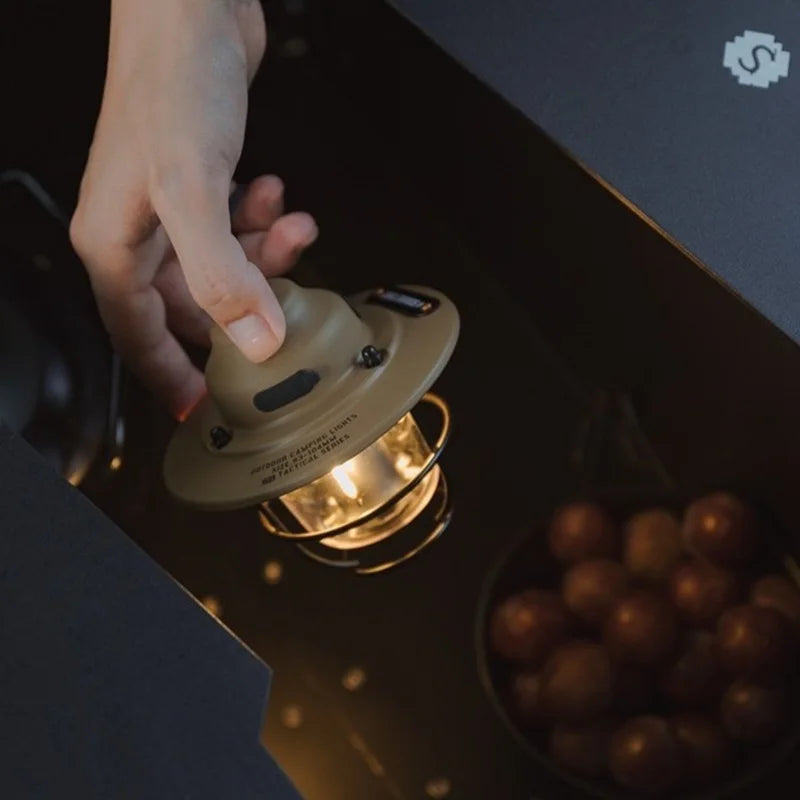 Shine Trip Outdoor Retro Smalldroplight, Campsite Lamp, Atmosphere Lamp, USB Charging Tent Light, LED Camping Hangling Lamp