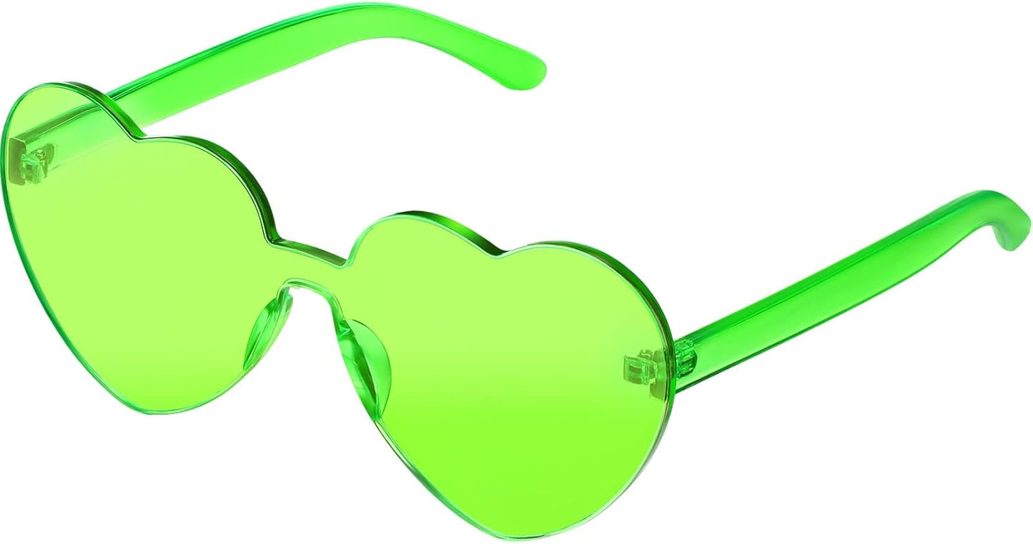 Heart Shape Sunglasses Rimless Transparent Heart Glasses Colorful Party Favors