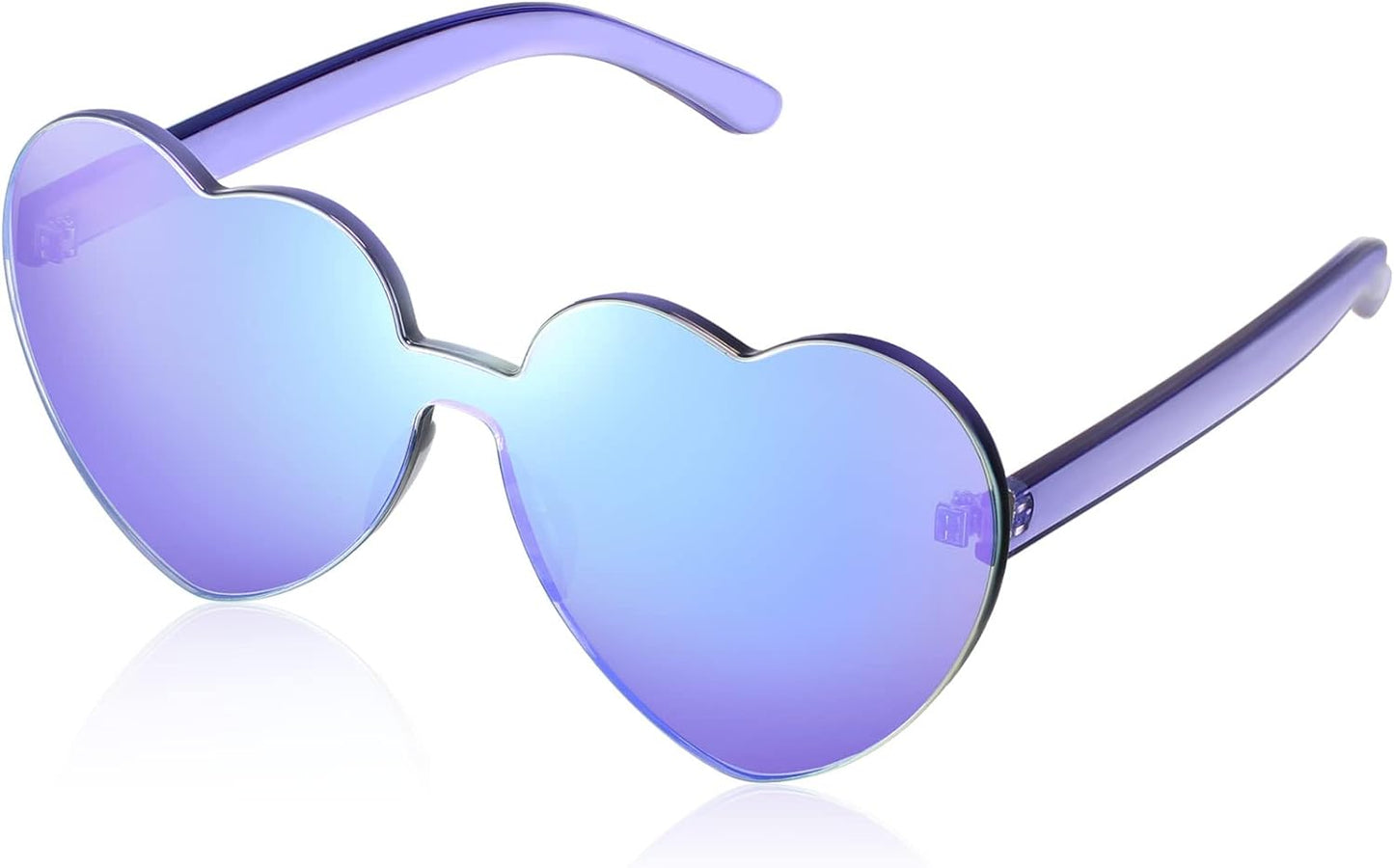 Heart Shape Sunglasses Rimless Transparent Heart Glasses Colorful Party Favors