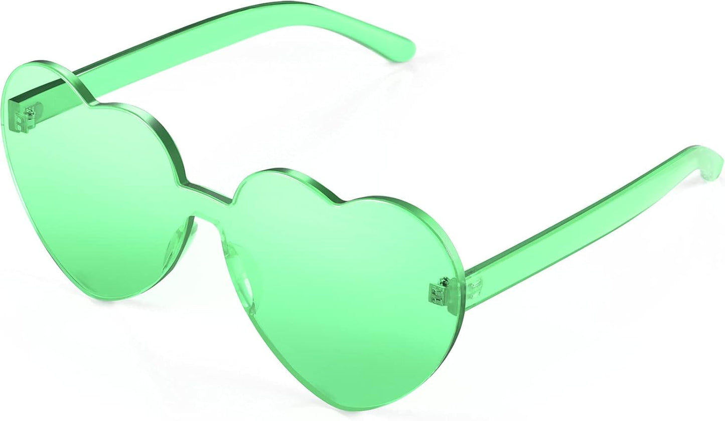 Heart Shape Sunglasses Rimless Transparent Heart Glasses Colorful Party Favors