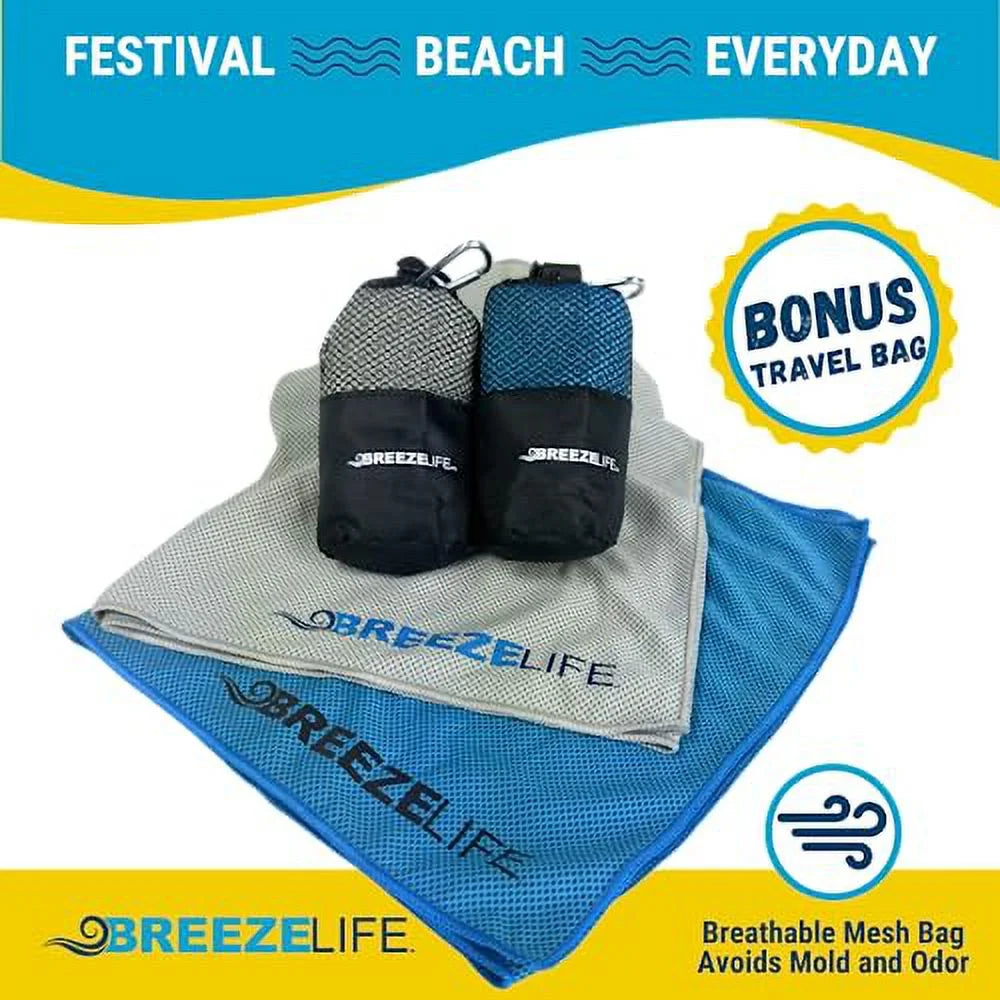 Microfiber Cooling Towels for Hot Weather, Instant Fast Cooling for Neck and Face, 2 Pack