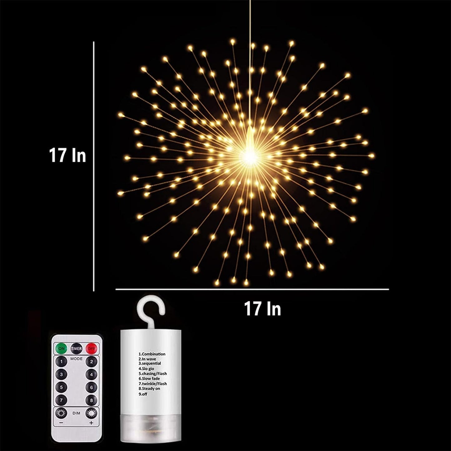 Hanging Sphere Starburst Lights, Battery Operated