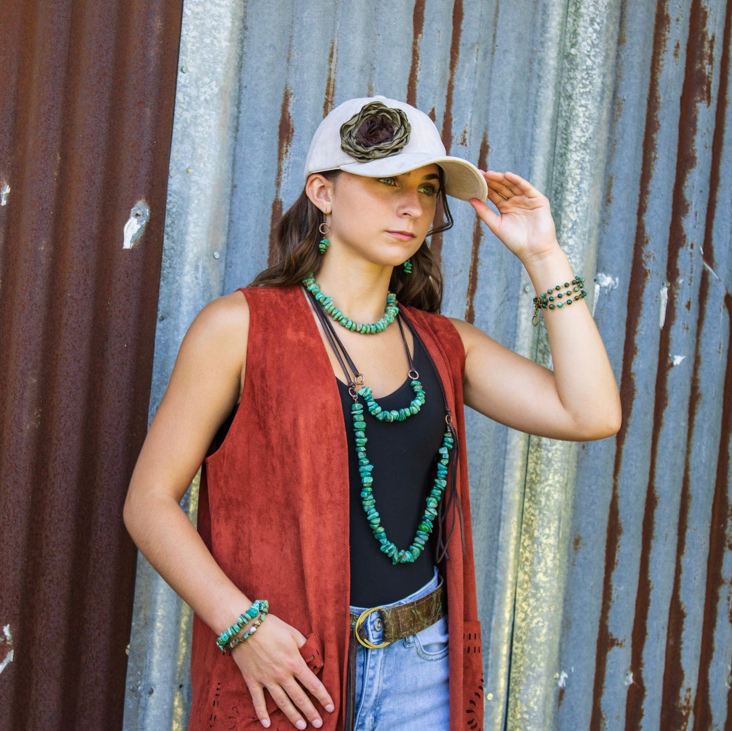 Natural Turquoise Stacked Gemstone Earrings 245q