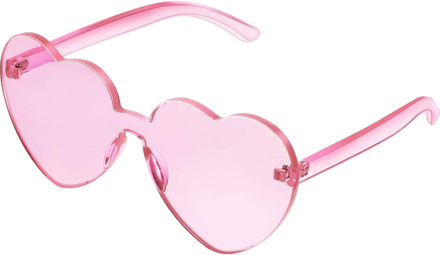 Heart Shape Sunglasses Rimless Transparent Heart Glasses Colorful Party Favors