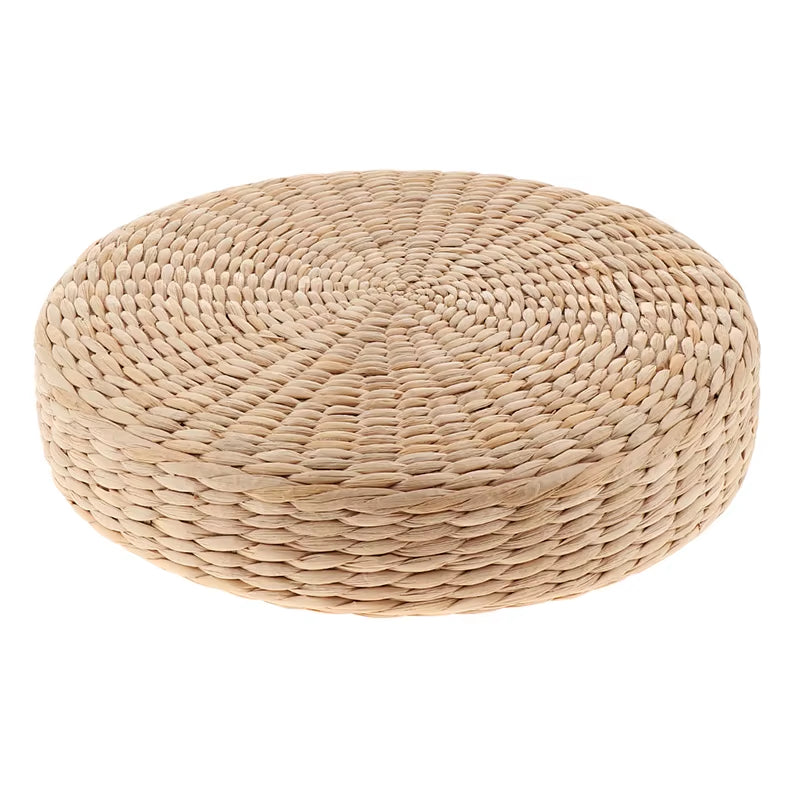 Rustic Floor Cushion Straw Pouf Seat - Meditation