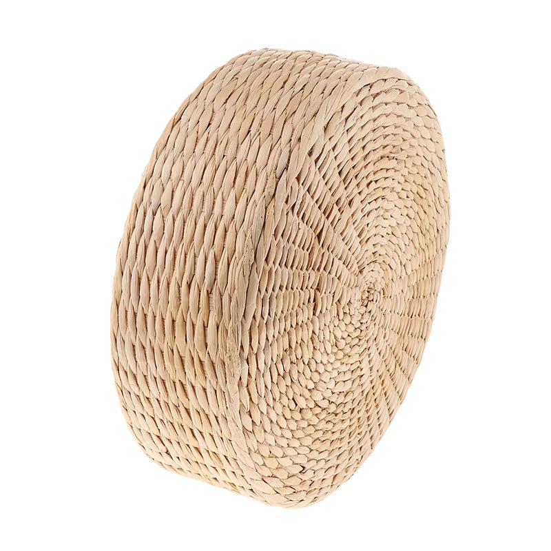 Rustic Floor Cushion Straw Pouf Seat - Meditation