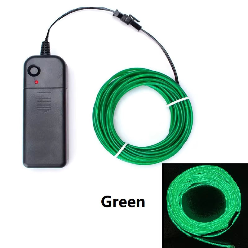 1M 3M 5M Glow EL Wire Neon Cable for Christmas Dance Party DIY Costumes Multicolor Illuminated Light AA Battery Lamp LED Strip