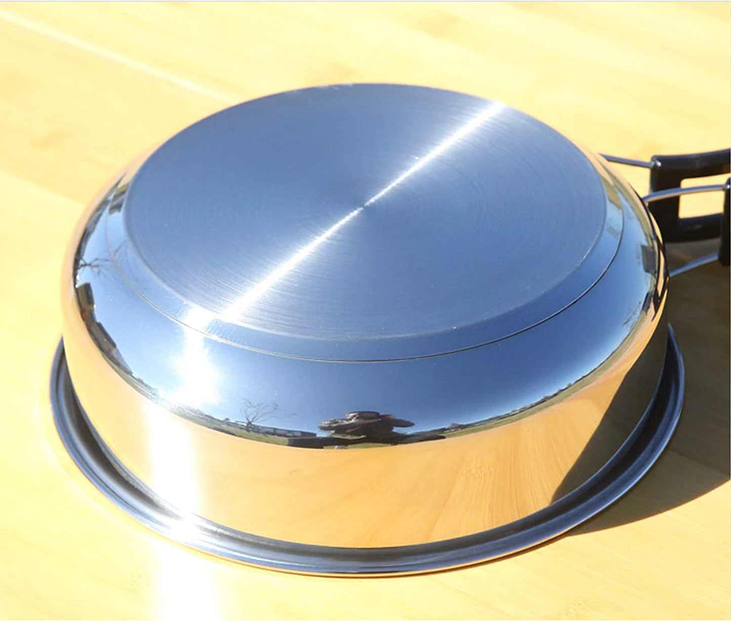 Camping Cookware Nesting Set - Stainless Steel with Storage Carrying Tote Bag