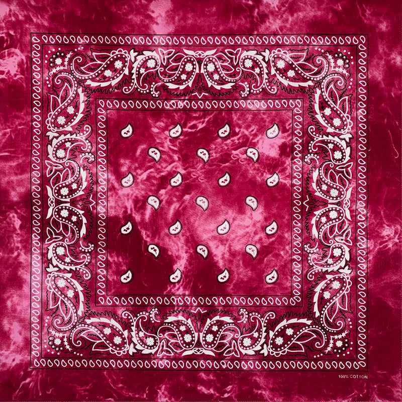 Tie Dye Cashew Paisley 100% Cotton Square Bandana