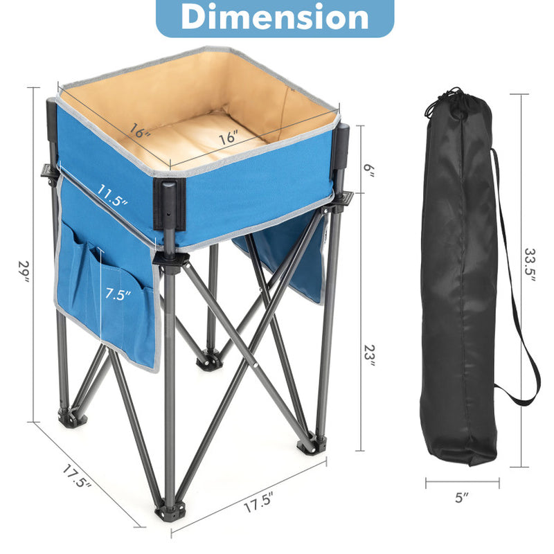 2 Folding Camping Storage Bin Tables