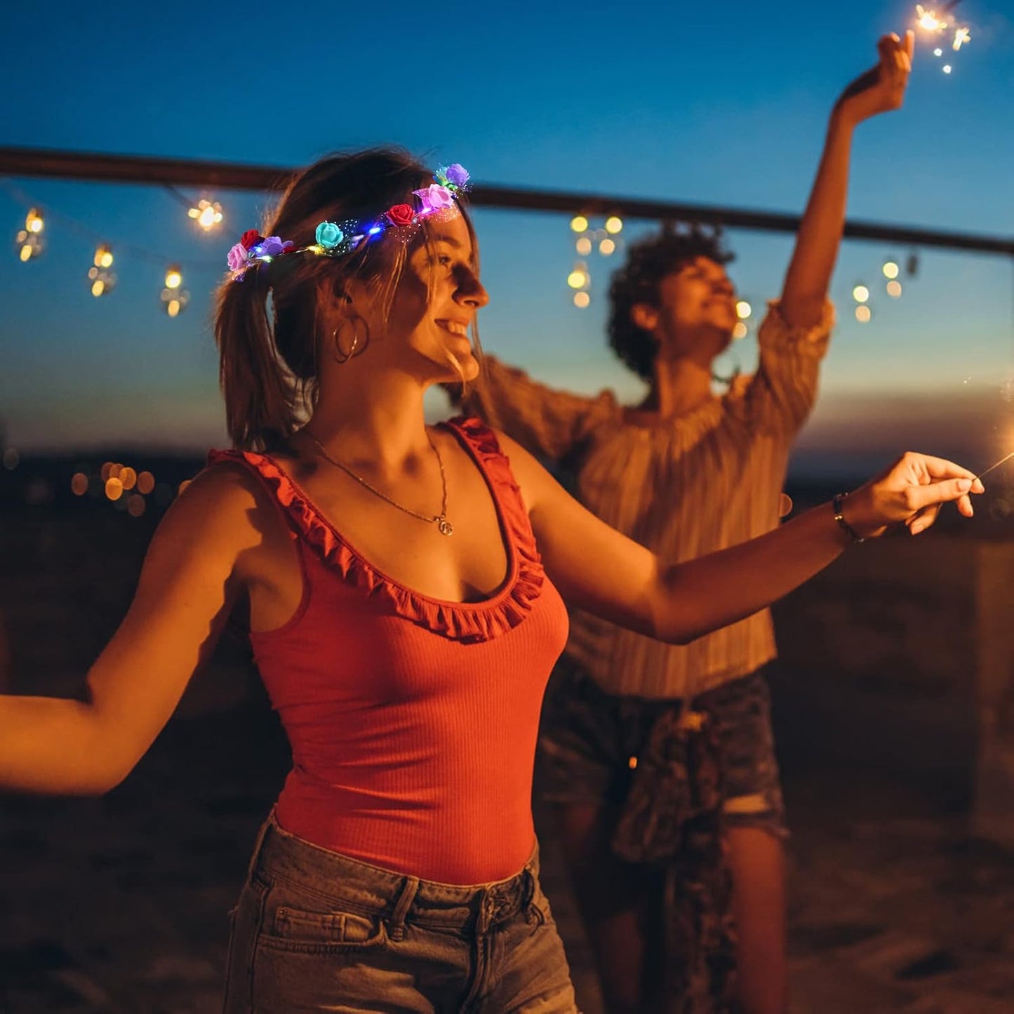 LED Light Up Flower Crown Headband