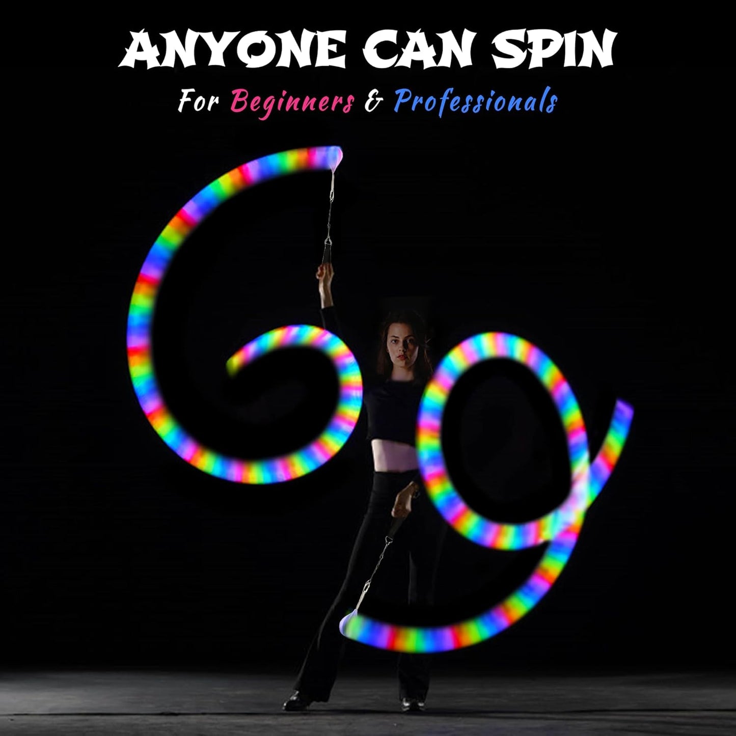 LED Poi Balls Set - Luminous Premium Toy for Beginners & Professionals