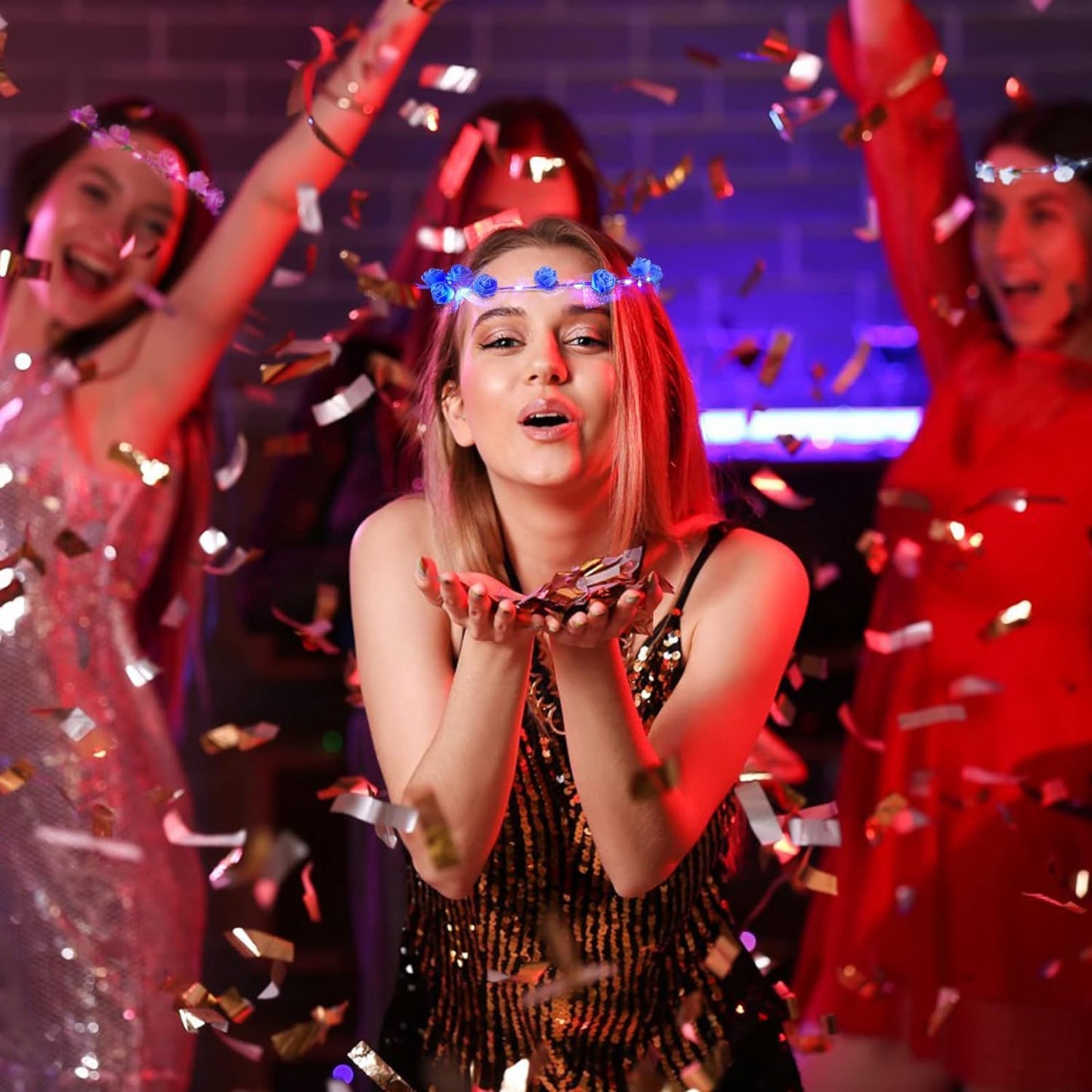 LED Light Up Flower Crown Headband