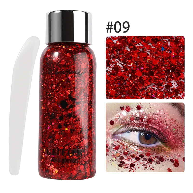 Eye Glitter Nail Hair Body Face Gel Art Waterproof High Gloss Glitter Body Multifunctional Makeup Decoration Party Festival