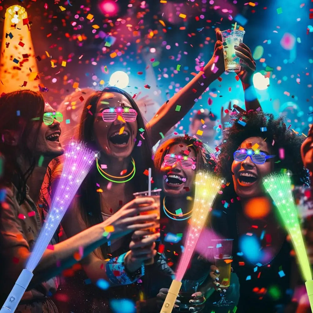 LED Fiber Optic Wands, 4 Pack