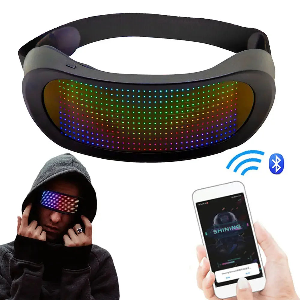Shining Full-Color LED Glasses Bluetooth App Control Programmable and Dynamic