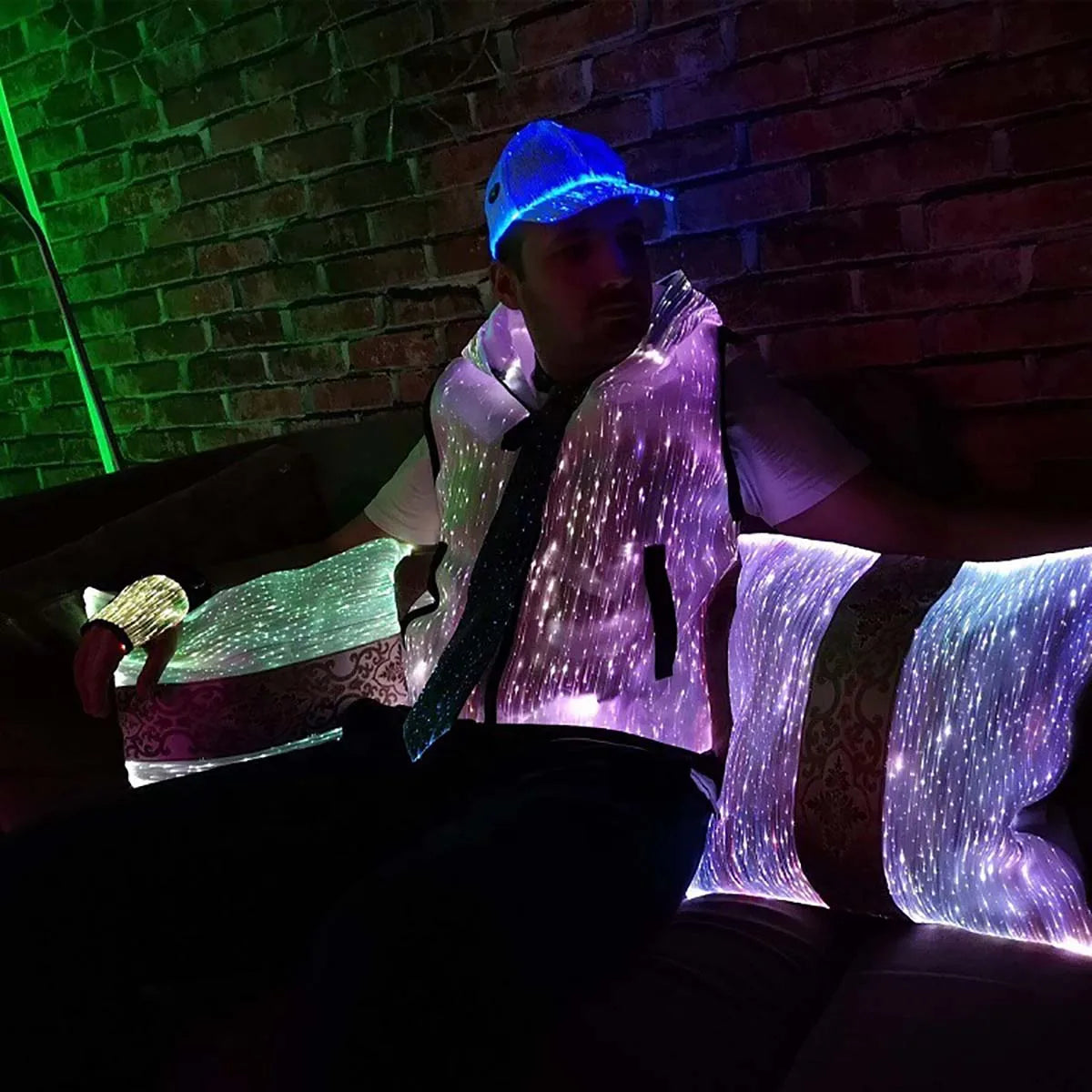 LED Night Cool Light-Emitting Fiber Optic Party Hats