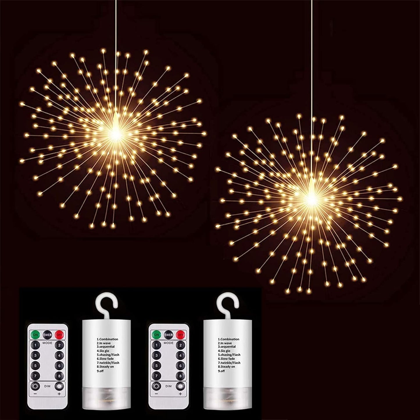 Hanging Sphere Starburst Lights, Battery Operated
