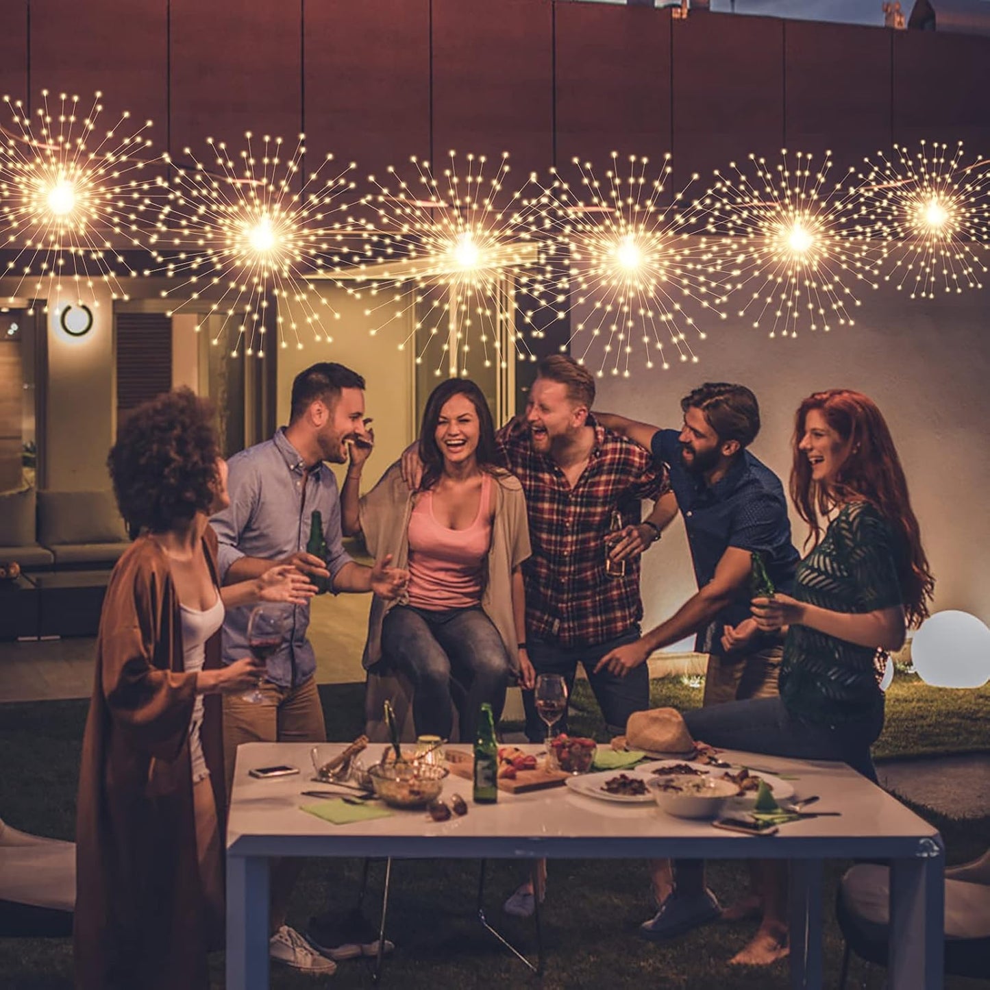 Hanging Sphere Starburst Lights, Battery Operated