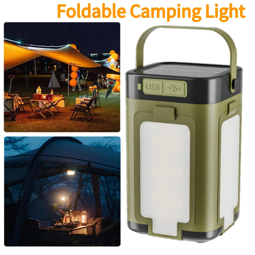 Foldable Camping Light with Power Bank, Rechargeable