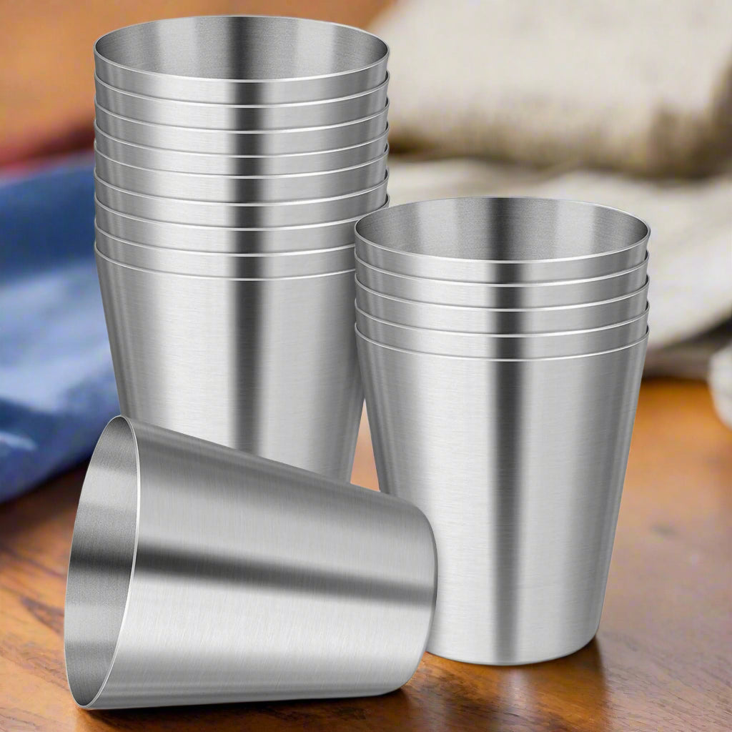 Outdoor Camping Unbreakable Metal Shooters, 15Pcs - Stainless Steel Shot Glasses