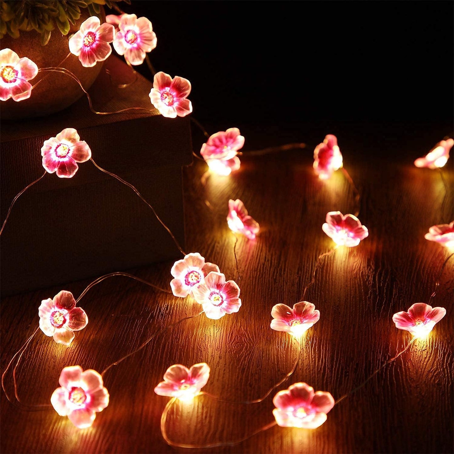 Cherry Blossom Flower String Lights, 13 FT 40 LEDs