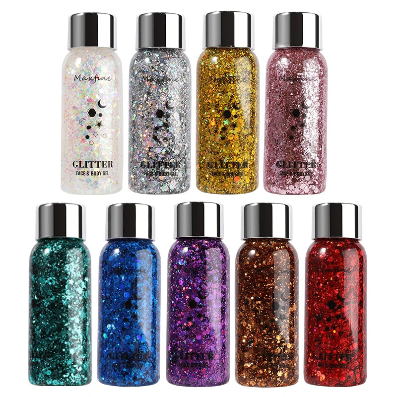 Eye Glitter Nail Hair Body Face Gel Art Waterproof High Gloss Glitter Body Multifunctional Makeup Decoration Party Festival