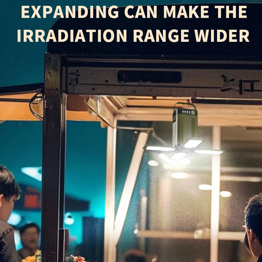 Foldable Camping Light with Power Bank, Rechargeable