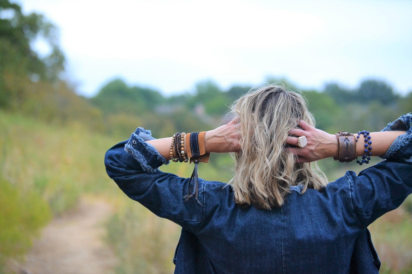 Frosted Blue Lapis Triple Strand Bracelet 240L