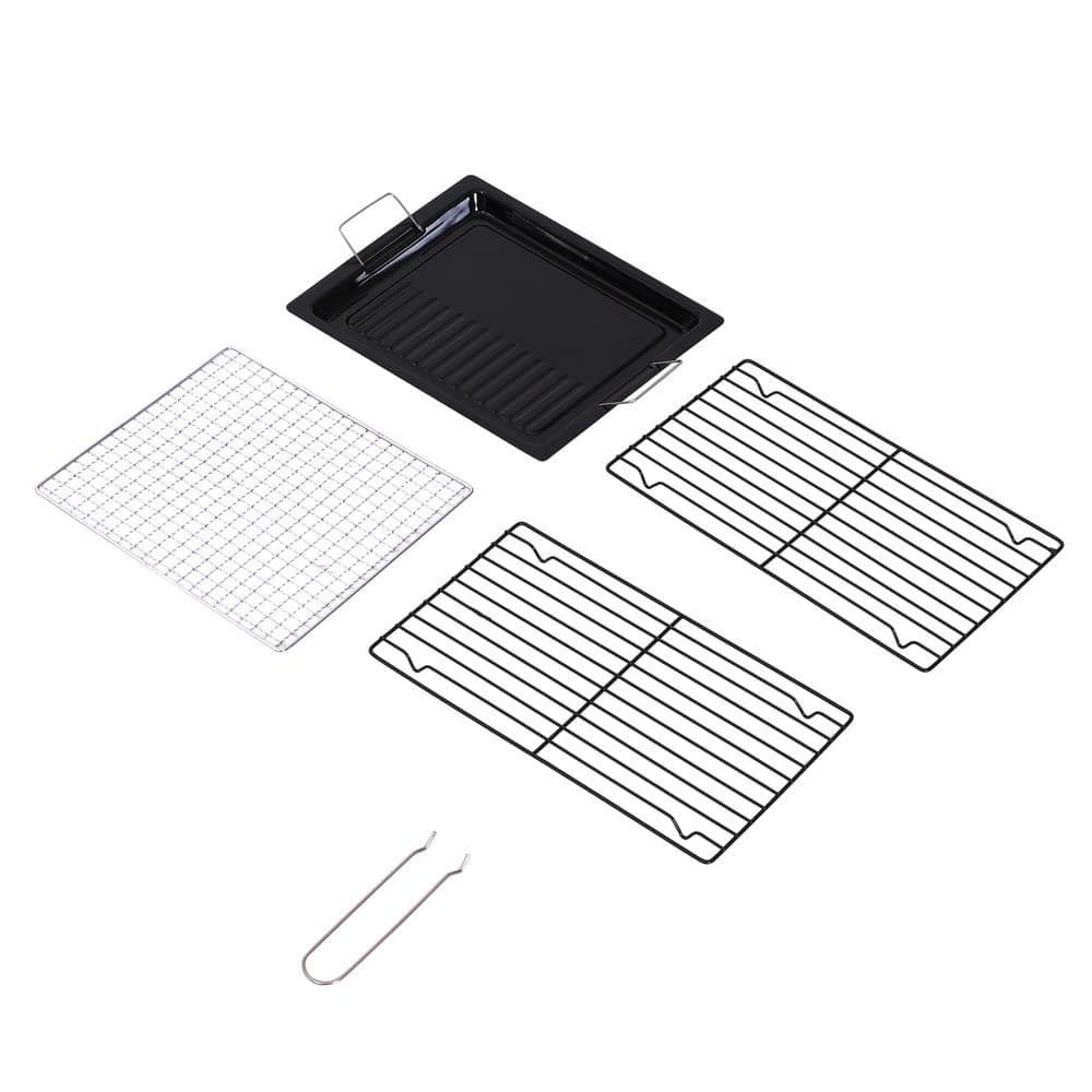 Portable Folding Charcoal BBQ Grill in Silver Stainless Steel - Camp Cooker with a Large Non-Stick Cooking Space