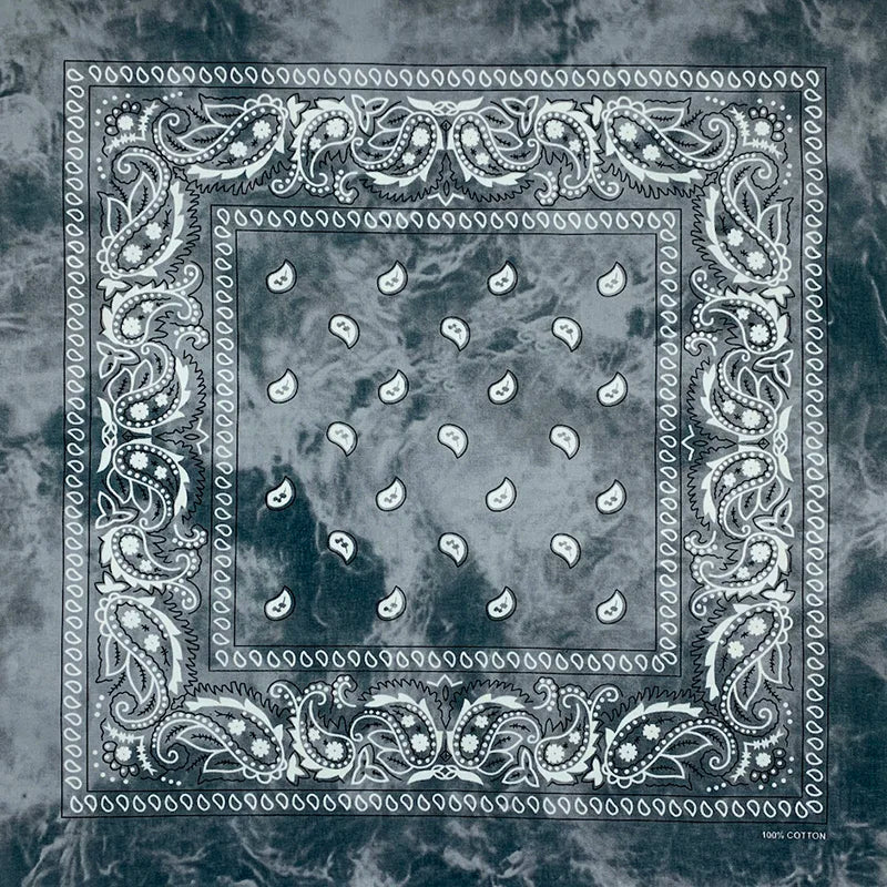 Tie Dye Cashew Paisley 100% Cotton Square Bandana