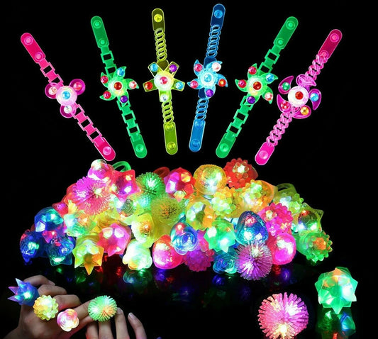 Light Up Rings and LED Bracelets Glow in the Dark, 36 Pack