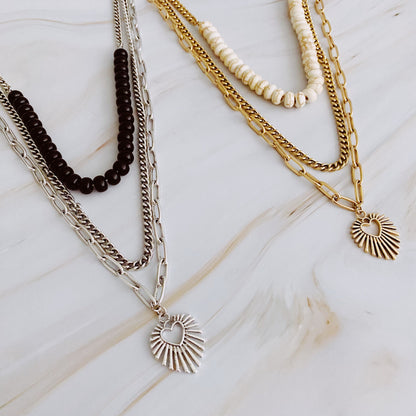 Resin Bead - Heart Layered Necklace