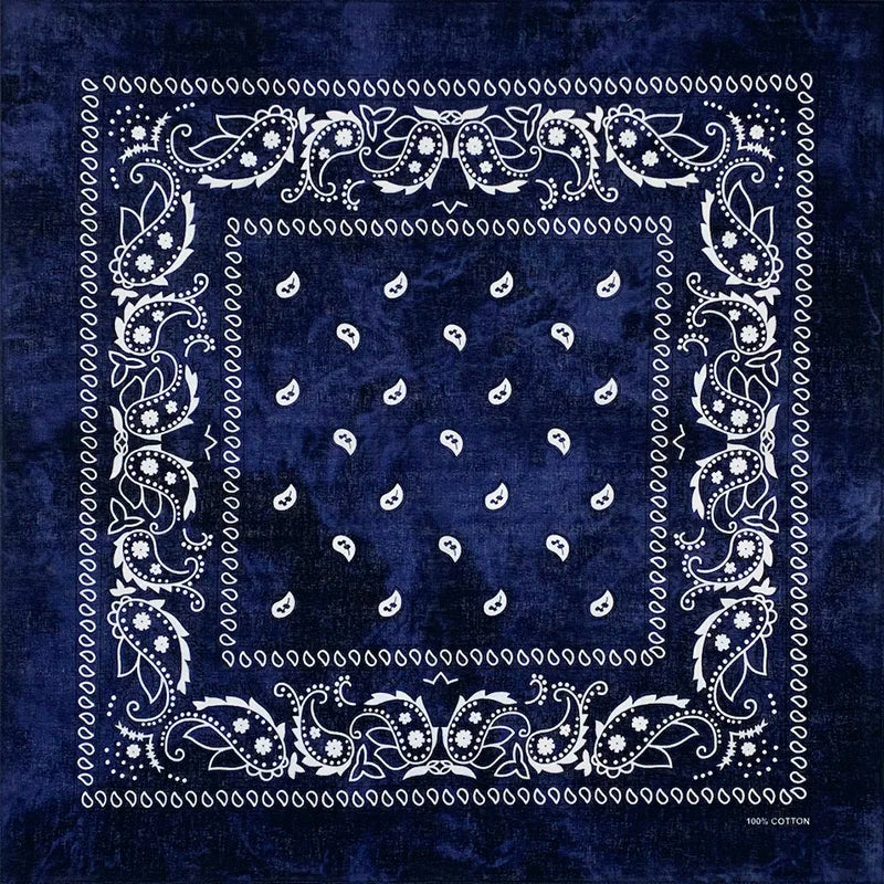 Tie Dye Cashew Paisley 100% Cotton Square Bandana