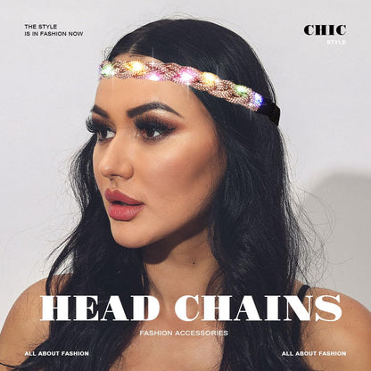 Light Up Gold Glow Rhinestone Headband