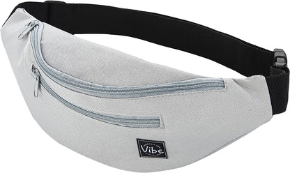 Fanny Pack for Men Women - Many Prints - Black Holographic Silver Gold Cute Waist Bag for Festival Rave Hiking Running Cycling