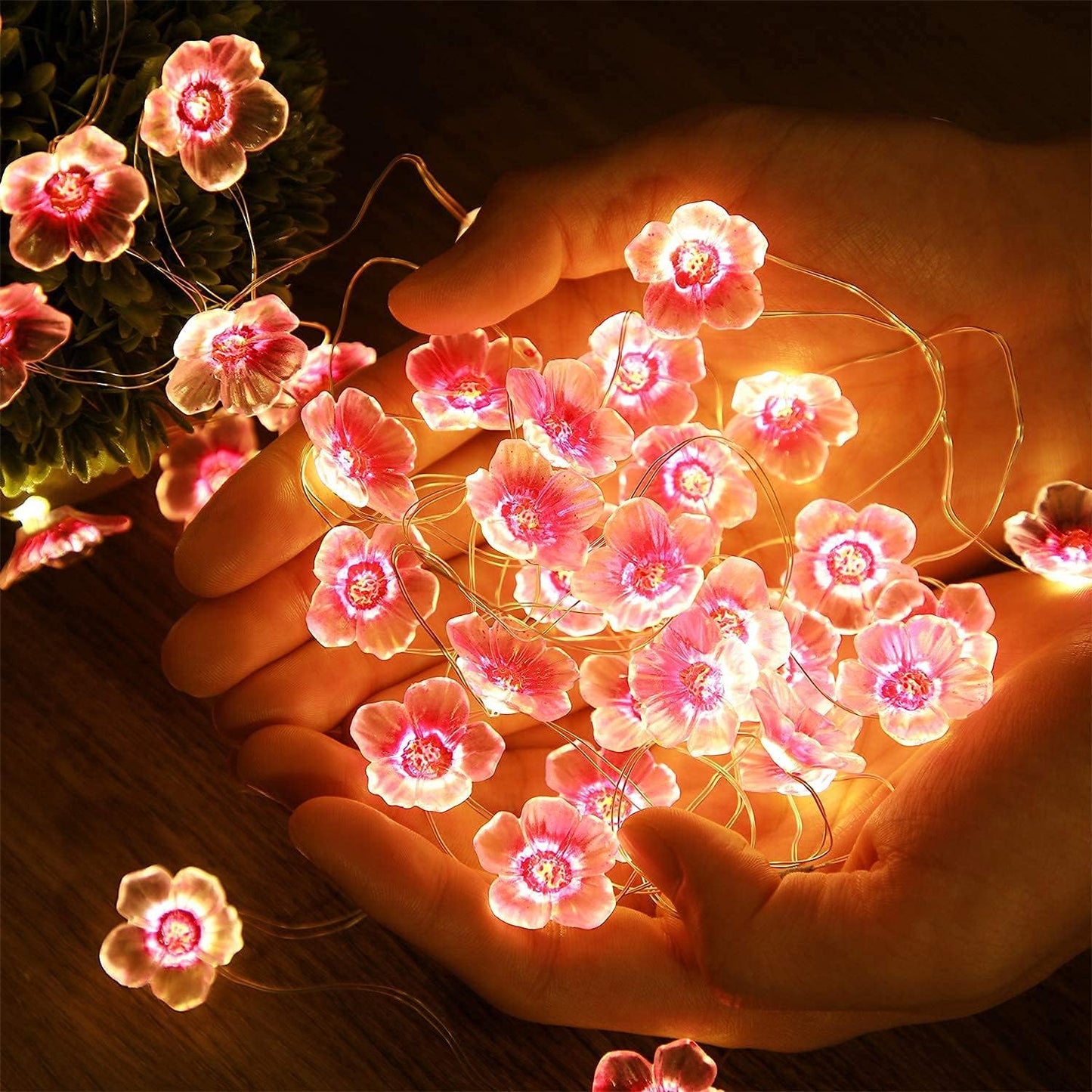 Cherry Blossom Flower String Lights, 13 FT 40 LEDs