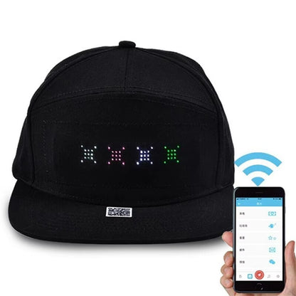 Programmable Custom LED Scrolling Message Baseball Cap - Bluetooth App Control