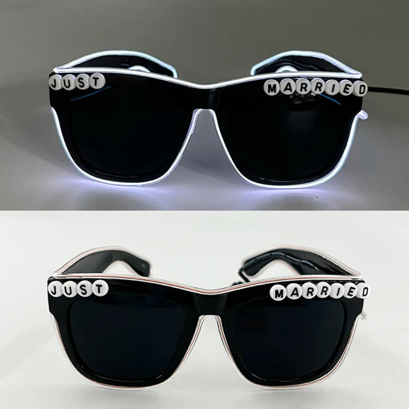 1PC Light up LED Glasses Glow Sunglasses EL Wire Neon Glasses Glow in the Dark Party Supplies Neon Party Favors for Kids Adults