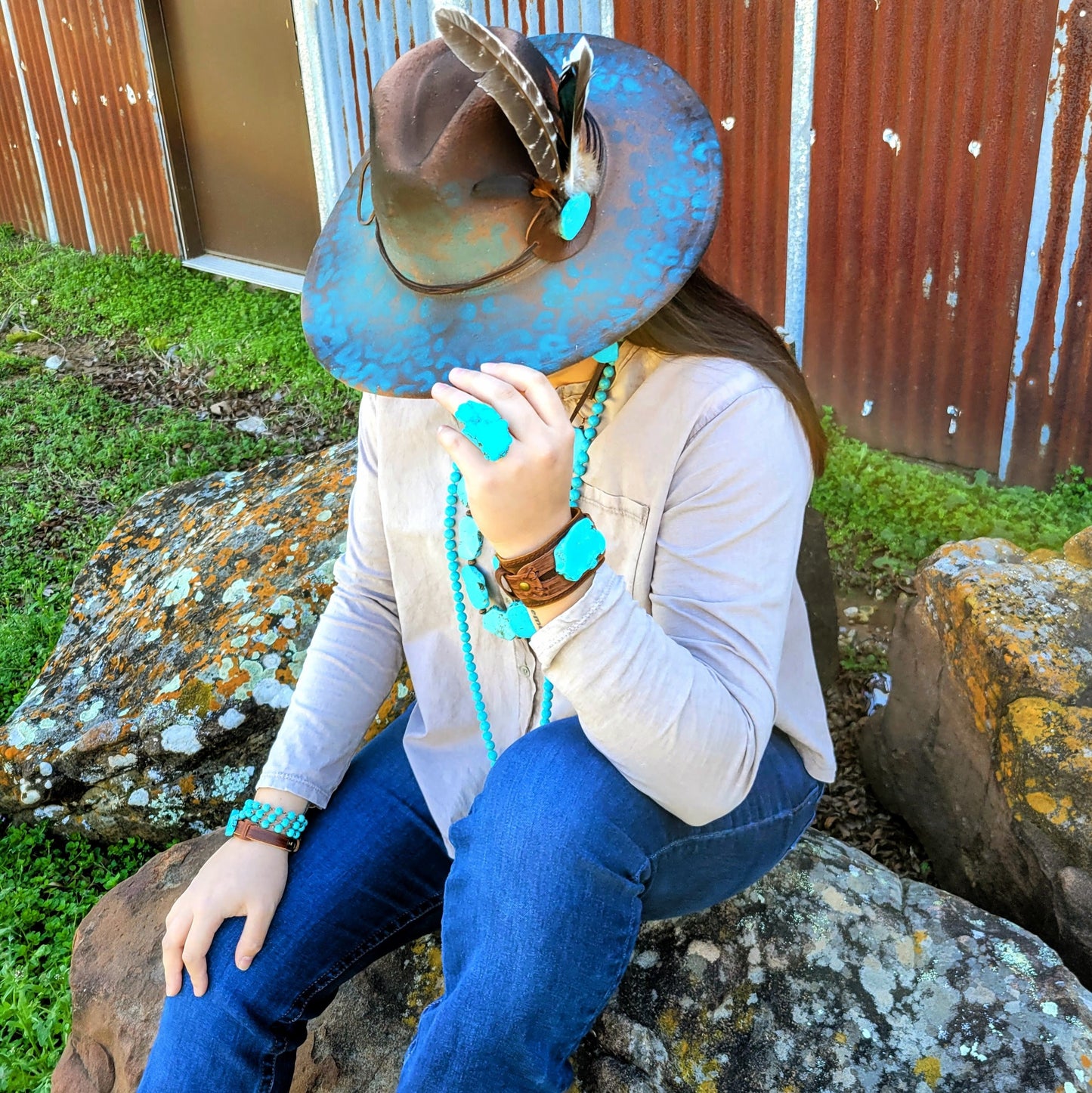 Turquoise Triple Strand Bracelet 804j