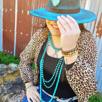 Wood and Imperial Jasper Stretch Bracelet Trio 808a