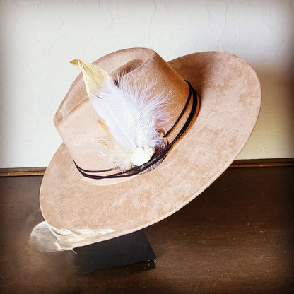 Dark Metallic Feather & Turquoise Slab Hat Band + Choice of Hat 986d