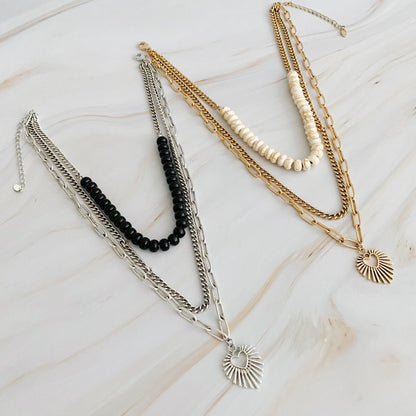 Resin Bead - Heart Layered Necklace