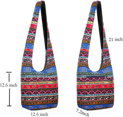 Bohemian Cotton Hippie Crossbody Bag Hobo Sling Bag Handmade Messenger Shoulder Bags