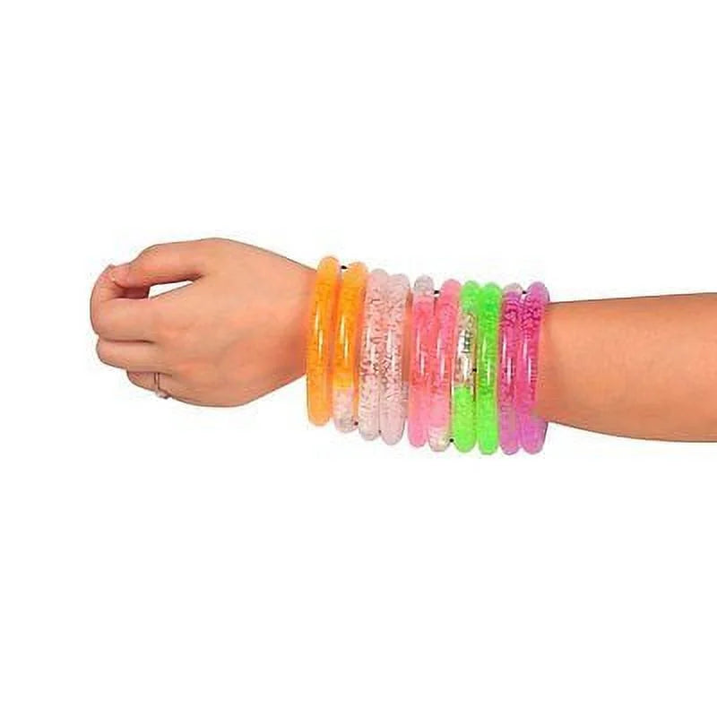12 PC Light-Up Acrylic Bracelet Wristband LED Flashing Glow Blinking Rave Wear