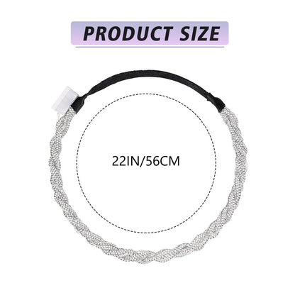 Light up Rhinestone Headband LED Rave Headpiece Glow Silver Crystal for Women