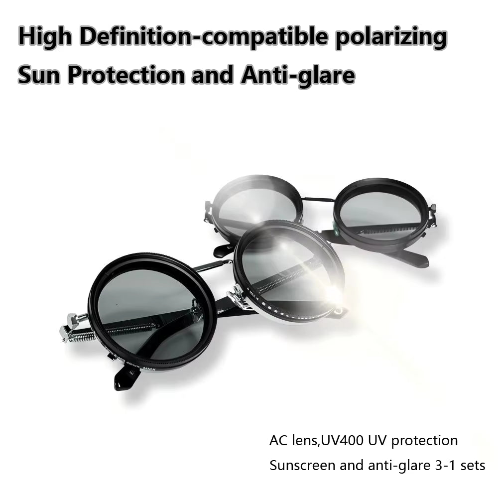 Polarized Round Sunglasses -  Adjustable Dimming - UV400