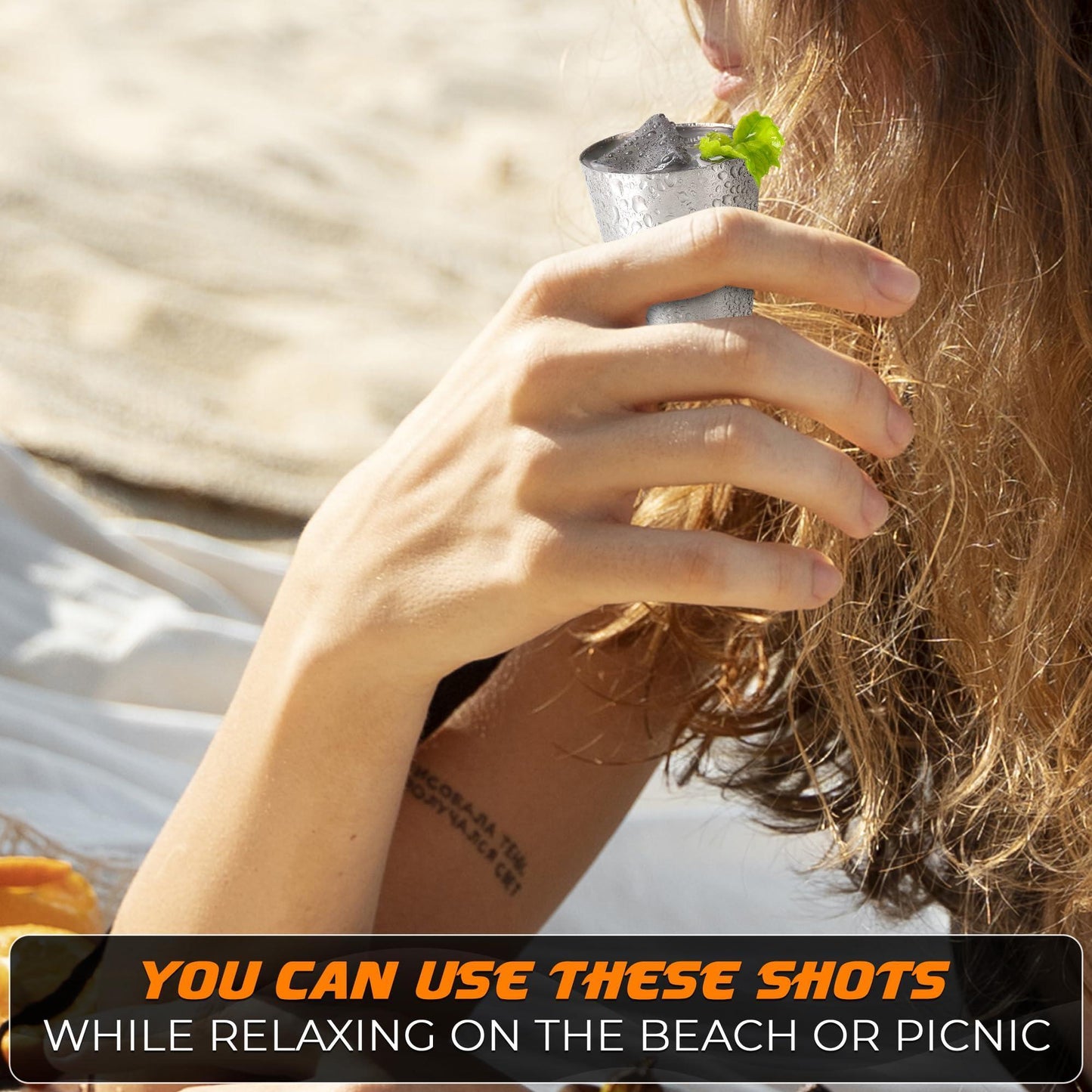 Outdoor Camping Unbreakable Metal Shooters, 15Pcs - Stainless Steel Shot Glasses