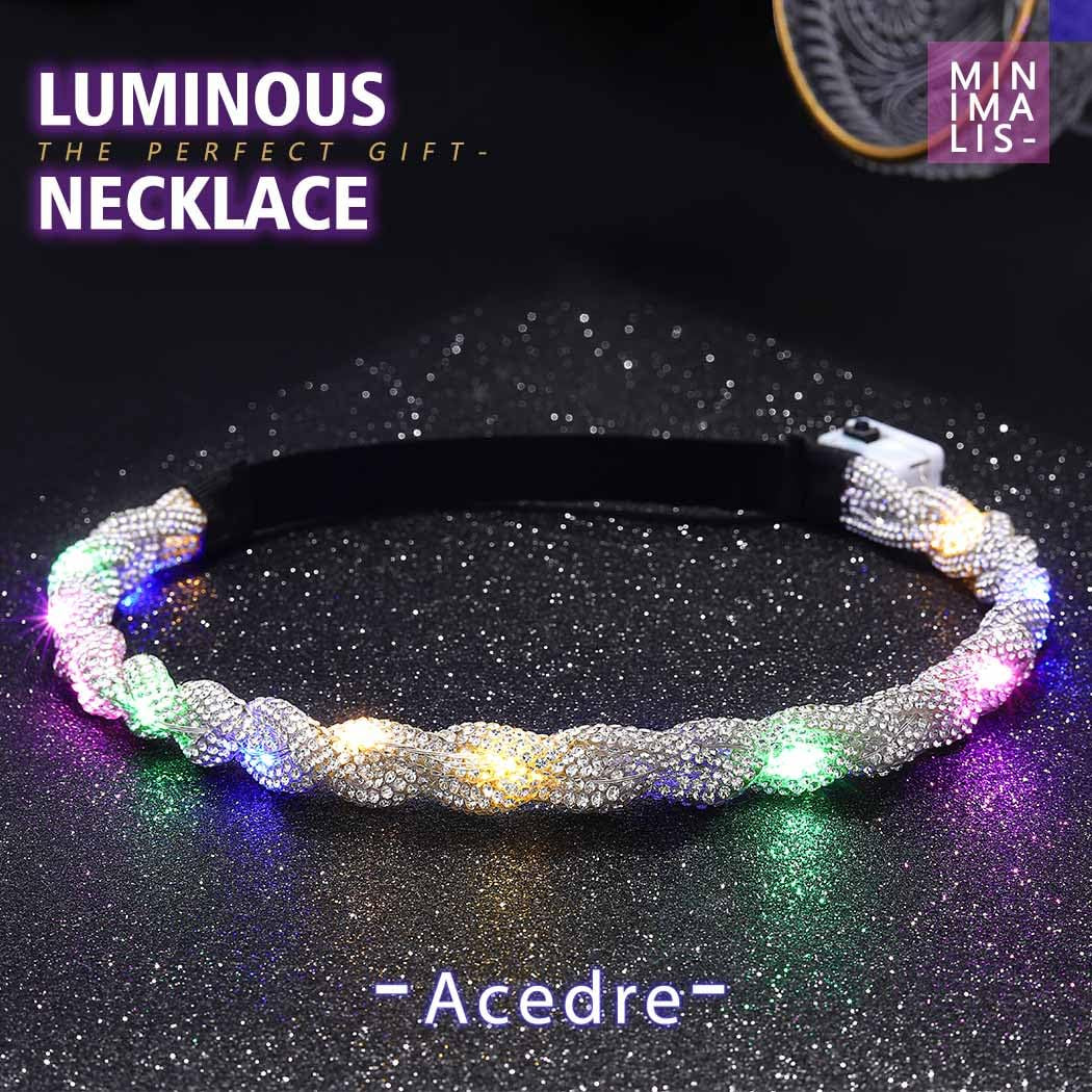 Light up Rhinestone Headband LED Rave Headpiece Glow Silver Crystal for Women